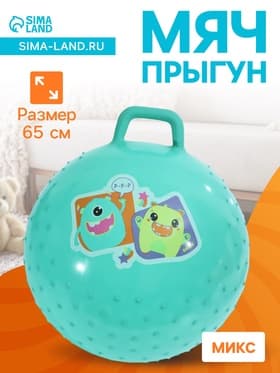 Мяч прыгун массажный 65 см, МИКС
