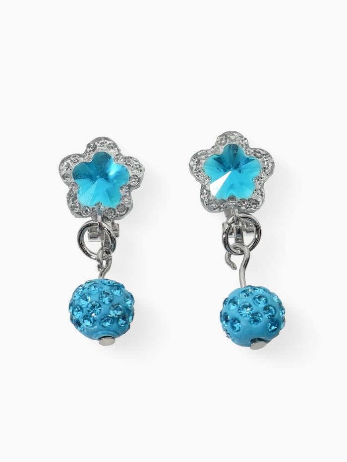 Серьги клипсы детские «Выбражулька. Шамбала и звездой кристалл», голубые