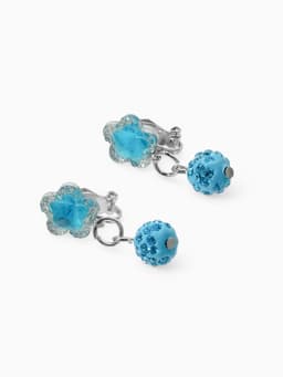 Серьги клипсы детские «Выбражулька. Шамбала и звездой кристалл», голубые