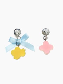 Серьги клипсы детские «Выбражулька. Пчела с бантом, цветок с кругом и кристалл», разноцветные