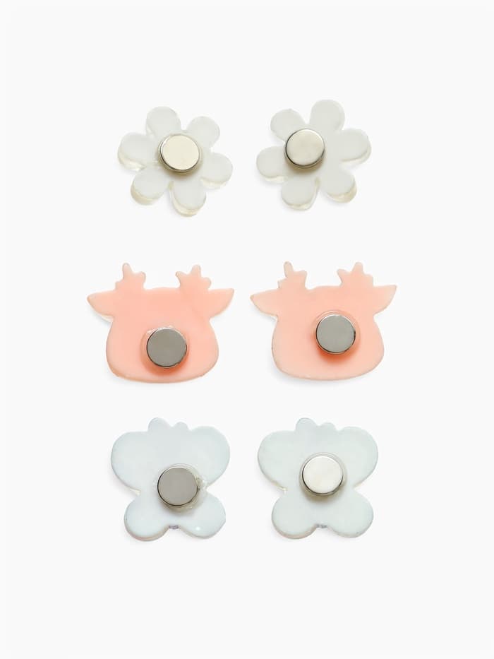 Серьги-клипсы детские на магните Выбражулька «Ассорти», 3 пары