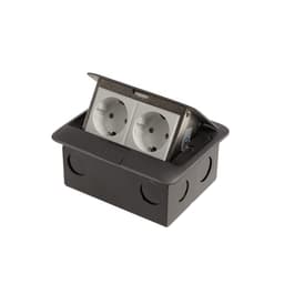 Розетка выдвижная, 16 А, двухместная, серая