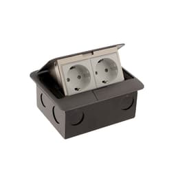Розетка выдвижная, 16 А, двухместная, серая