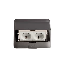 Розетка выдвижная, 16 А, двухместная, серая