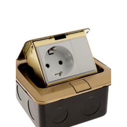 Розетка выдвижная, 16 А, одноместная, золотистая