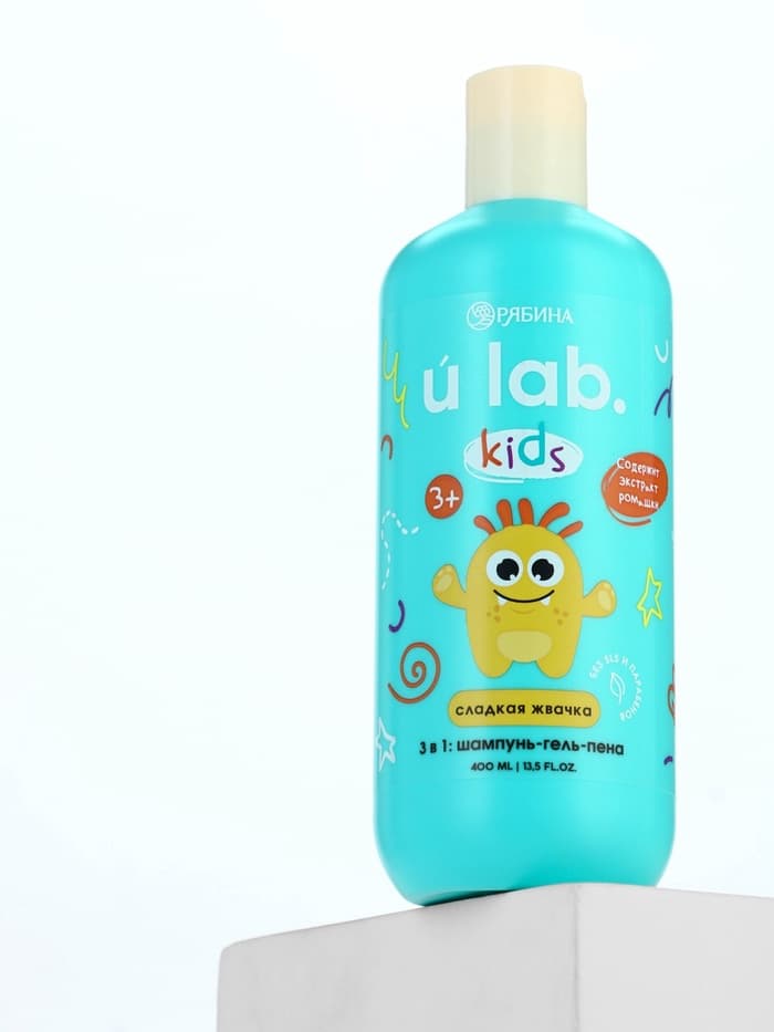 Детский шампунь-гель-пена 3в1 «Монстрики», 400 мл, аромат сладкая жвачка, ULAB