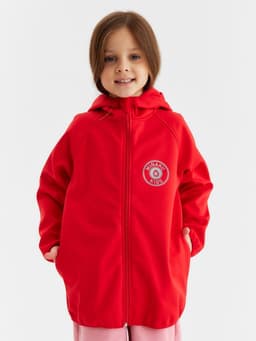 Ветровка детская с капюшоном MINAKU: SPACE, красная, рост 146 см