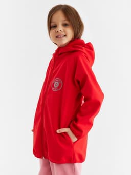 Ветровка детская с капюшоном MINAKU: SPACE, красная, рост 146 см