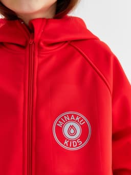 Ветровка детская с капюшоном MINAKU: SPACE, красная, рост 146 см