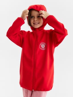 Ветровка детская с капюшоном MINAKU: SPACE, красная, рост 146 см