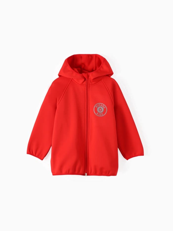Ветровка детская с капюшоном MINAKU: SPACE, красная, рост 146 см