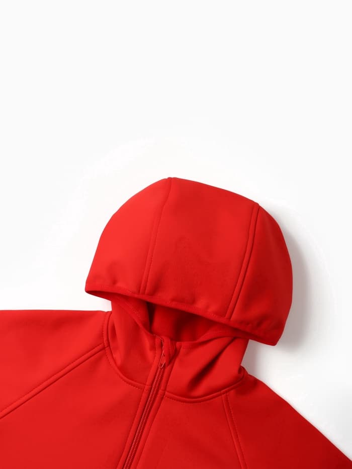 Ветровка детская с капюшоном MINAKU: SPACE, красная, рост 146 см