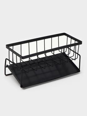 Подставка для мыла и губки со сливом Stölz, чёрная