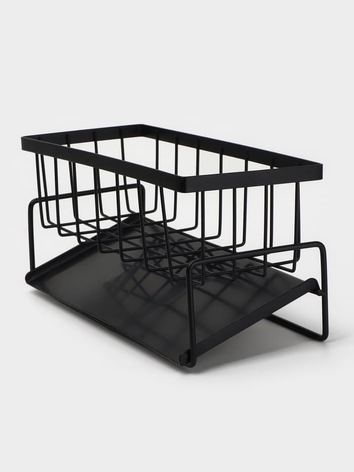 Подставка для мыла и губки со сливом Stölz, чёрная