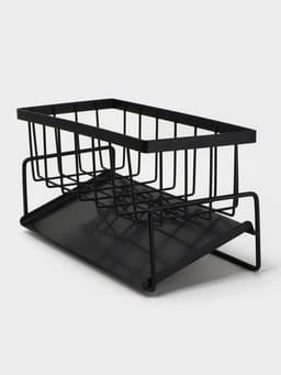 Подставка для мыла и губки со сливом Stölz, чёрная