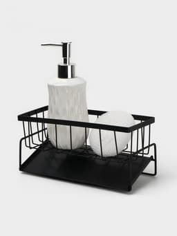 Подставка для мыла и губки со сливом Stölz, чёрная