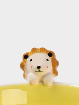 Набор детской посуды Доляна «Милый лев», 3 предмета: кружка 350 мл, супница 450 мл, тарелка, керамика, жёлтый