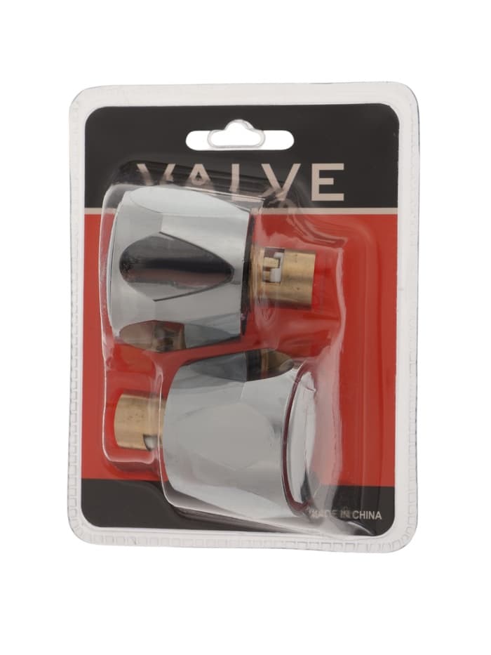 Набор ручек для смесителя ZEIN Z002K, с латунной кран-буксой 1/2", пластик, цвет хром