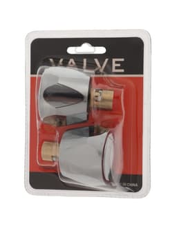 Набор ручек для смесителя ZEIN Z002K, с латунной кран-буксой 1/2", пластик, цвет хром