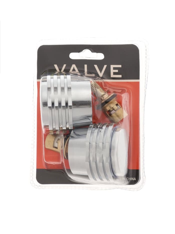 Набор ручек для смесителя ZEIN Z004K, с латунной кран-буксой 1/2", пластик, цвет хром