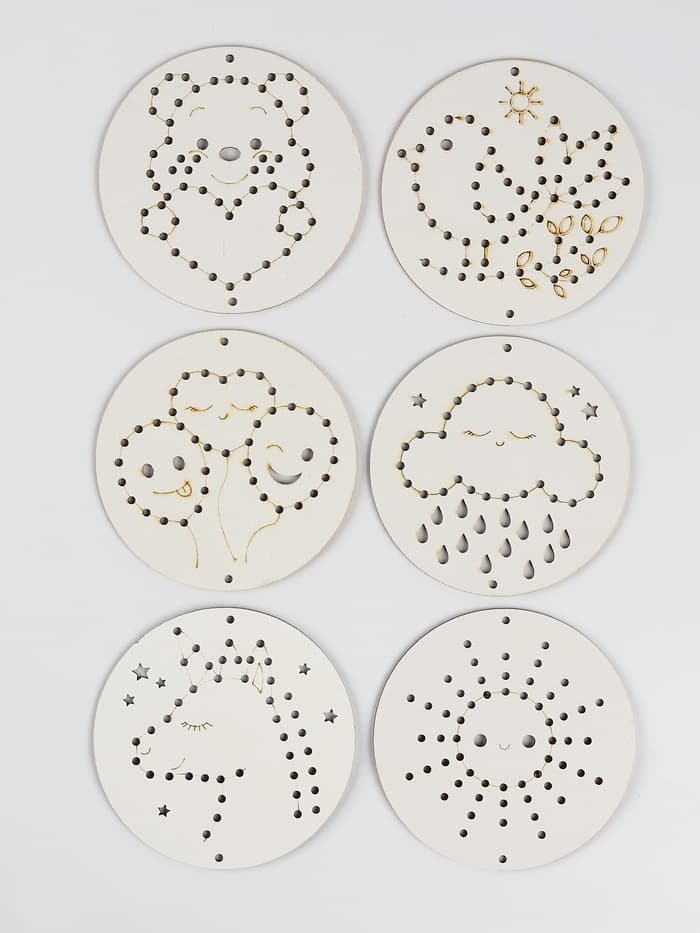 Вышивка крестиком для детей на деревянной канве «Сказочные узоры», набор для творчества