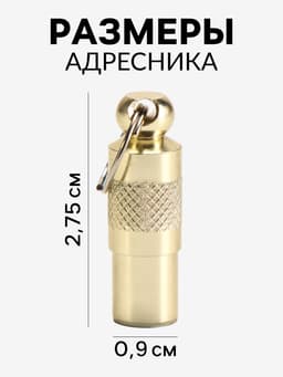 Адресник-капсула под записку, 0.9×2.75 см, фасовка 6 шт., металл, цвет МИКС