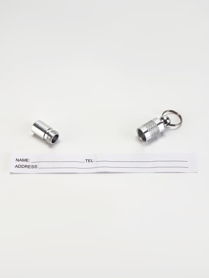 Адресник-капсула под записку, 0.9×2.75 см, фасовка 6 шт., металл, цвет МИКС