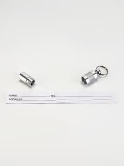 Адресник-капсула под записку, 0.9×2.75 см, фасовка 6 шт., металл, цвет МИКС