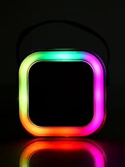 Караоке детское беспроводное ZABIAKA, 2 микрофона, bluetooth, 5 режимов подсветки, звуковые и световые эффекты, бежевое