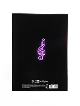 Тетрадь для нот Calligrata «Неоновые ноты» А4, 8 листов, вертикальная