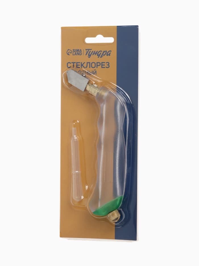 Стеклорез ТУНДРА, масляный, пластиковая прозрачная рукоятка