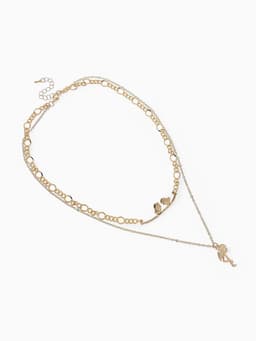 Кулон «Цепь», фламинго, цвет золото
