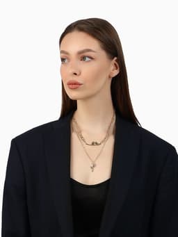 Кулон «Цепь», фламинго, цвет золото