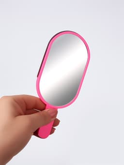 Зеркало с ручкой «Мороженое», 7.8×18 см, (6.7×12 см), розовое