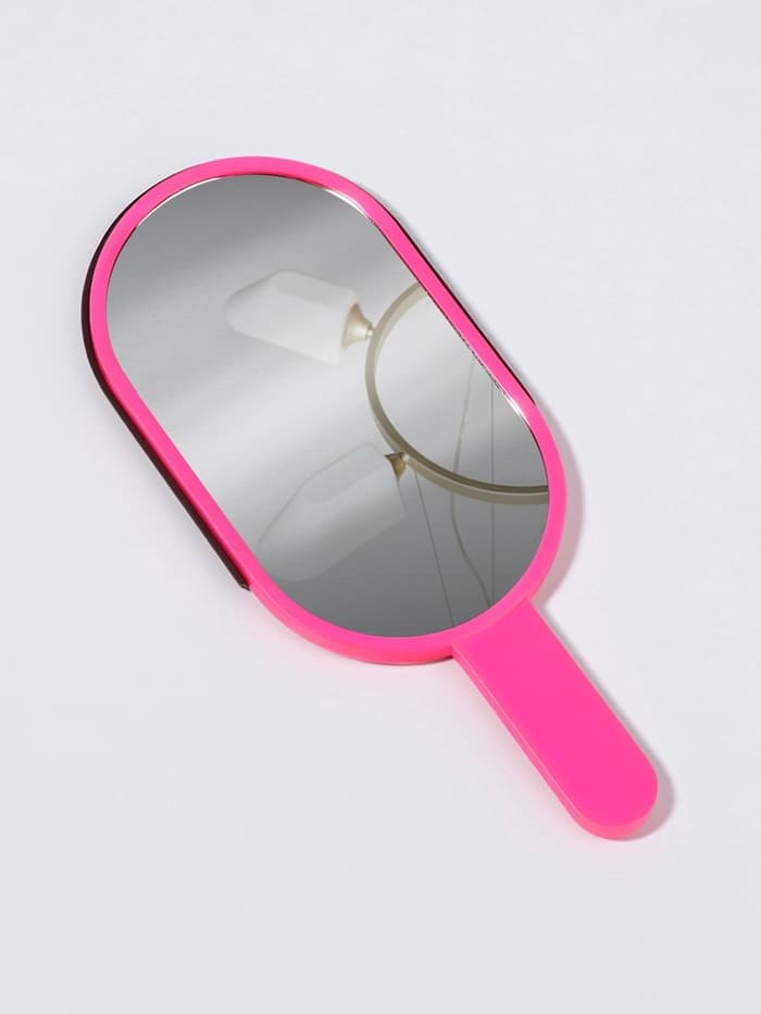 Зеркало с ручкой «Мороженое», 7.8×18 см, (6.7×12 см), розовое