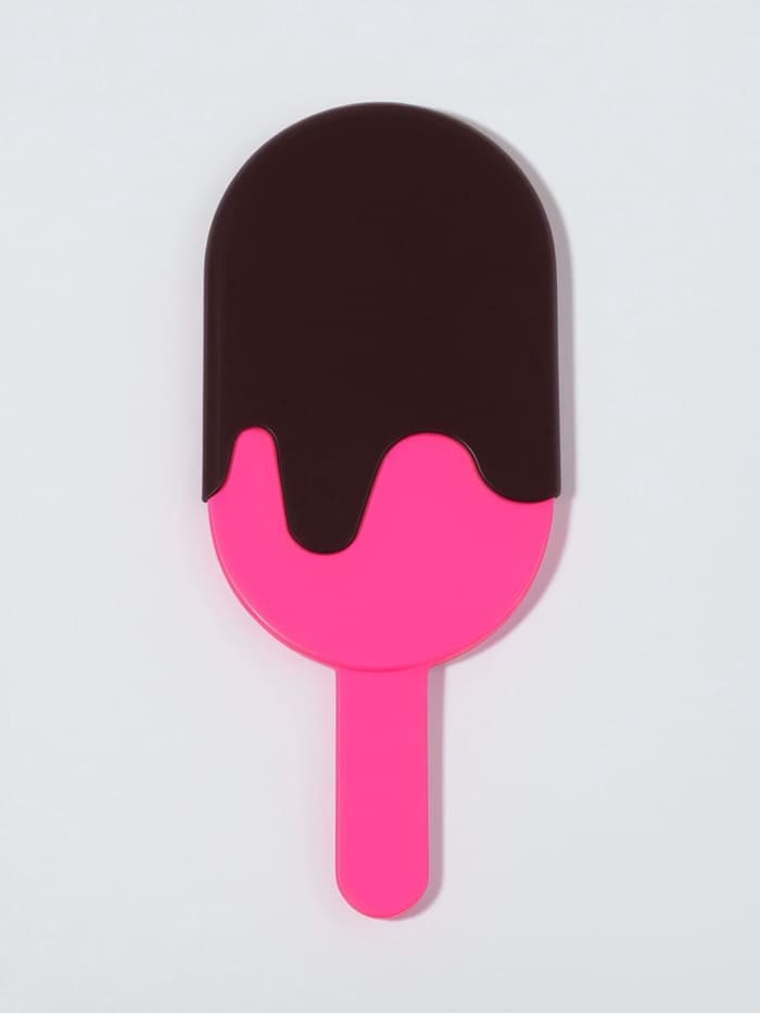 Зеркало с ручкой «Мороженое», 7.8×18 см, (6.7×12 см), розовое