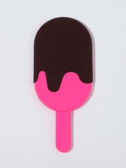 Зеркало с ручкой «Мороженое», 7.8×18 см, (6.7×12 см), розовое