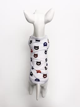 Футболка для животных «Мишка», M (ДС 30, ОГ 42 см), белая