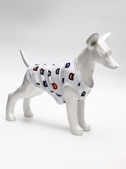 Футболка для животных «Мишка», S (ДС 25, ОГ 38 см), белая