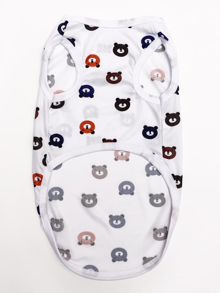 Футболка для животных «Мишка», S (ДС 25, ОГ 38 см), белая