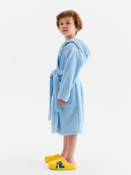 Халат махровый детский «Этель. Акула», размер 30 (98-104 см), голубой