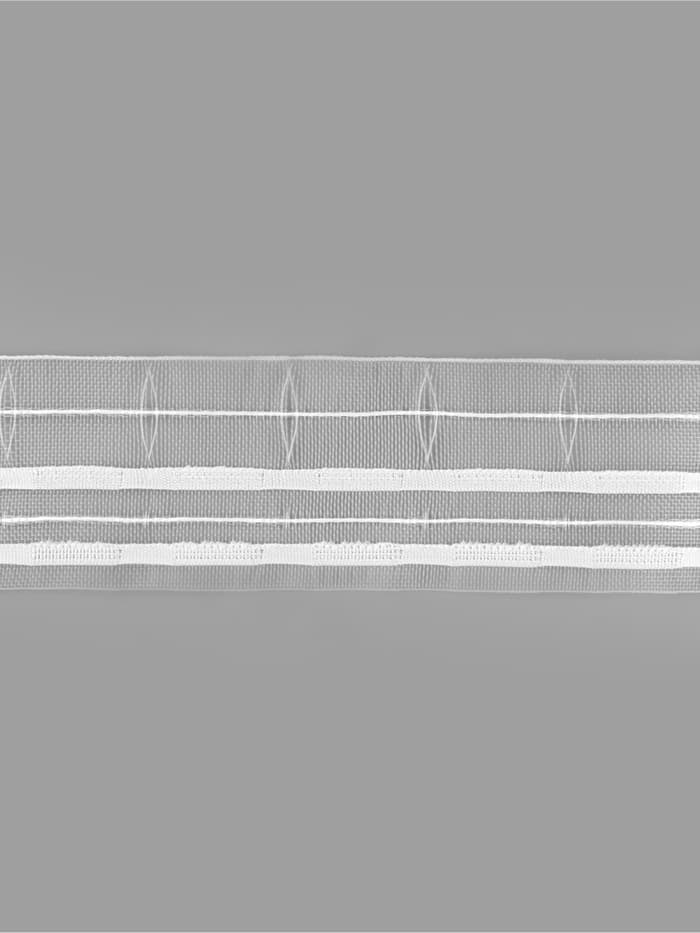 Шторная лента, фиксированная сборка, органза, 60 мм, 50±1 м, 2 шнура, белая