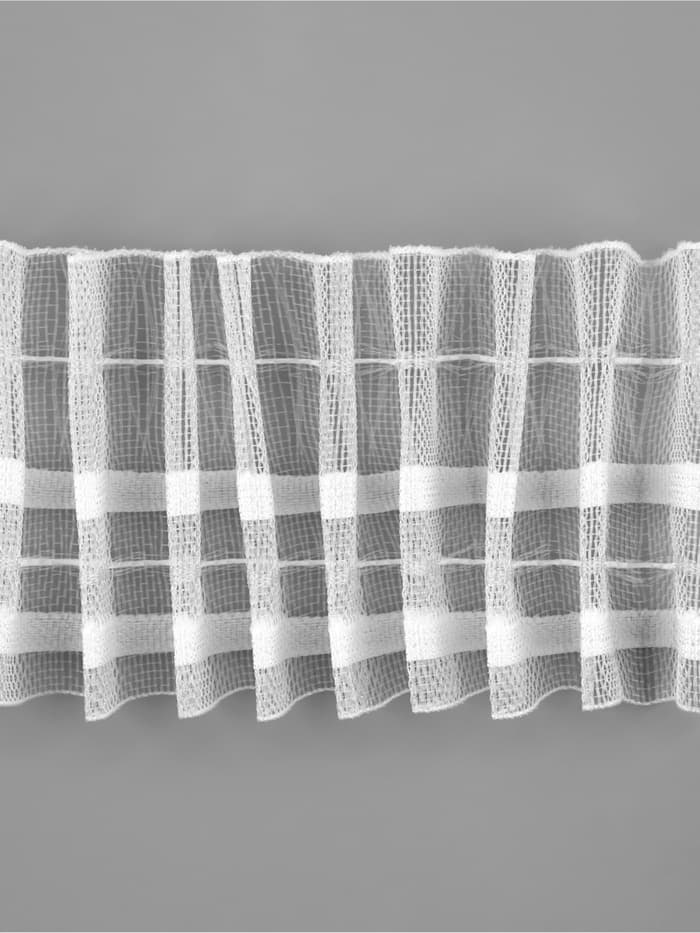 Шторная лента, фиксированная сборка, органза, 60 мм, 50±1 м, 2 шнура, белая