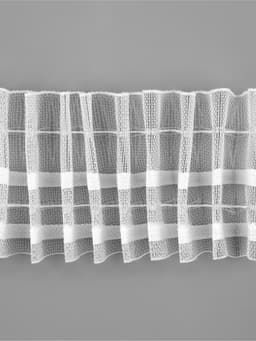 Шторная лента, фиксированная сборка, органза, 60 мм, 50±1 м, 2 шнура, белая