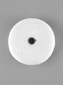 Шторная лента, фиксированная сборка, органза, 60 мм, 50±1 м, 2 шнура, белая