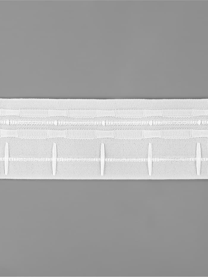 Шторная лента, фиксированная сборка, матовая, 60 мм, 50±1 м, 2 шнура, белая