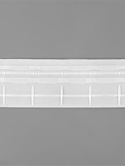 Шторная лента, фиксированная сборка, матовая, 60 мм, 50±1 м, 2 шнура, белая