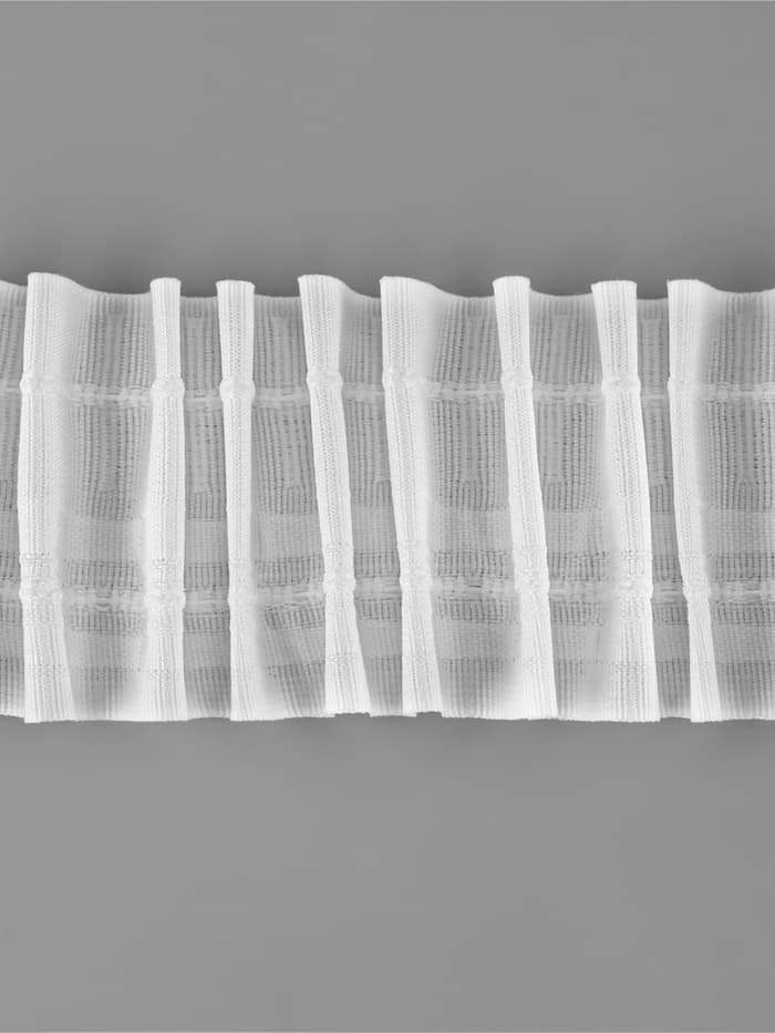 Шторная лента, фиксированная сборка, матовая, 60 мм, 50±1 м, 2 шнура, белая