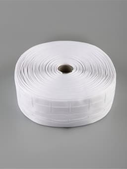 Шторная лента, фиксированная сборка, матовая, 60 мм, 50±1 м, 2 шнура, белая