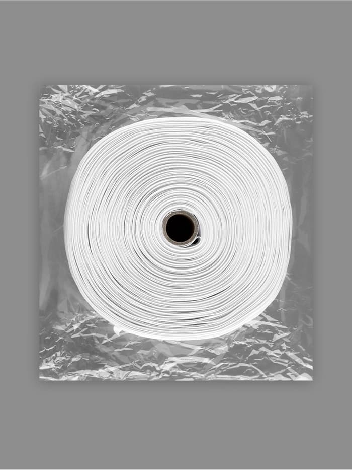 Шторная лента, фиксированная сборка, матовая, 60 мм, 50±1 м, 2 шнура, белая